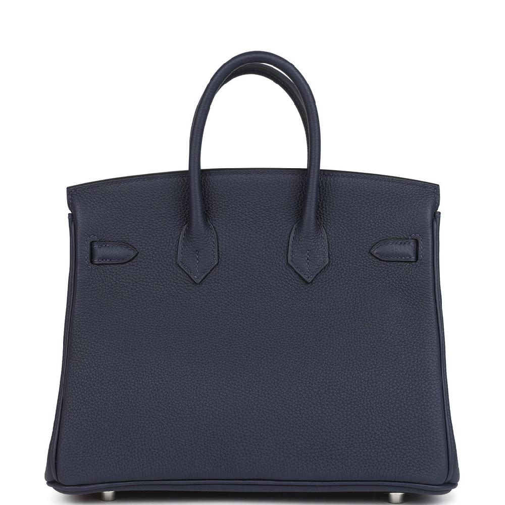 Hermes Birkin 25 Bleu Nuit Togo Palladium Hardware