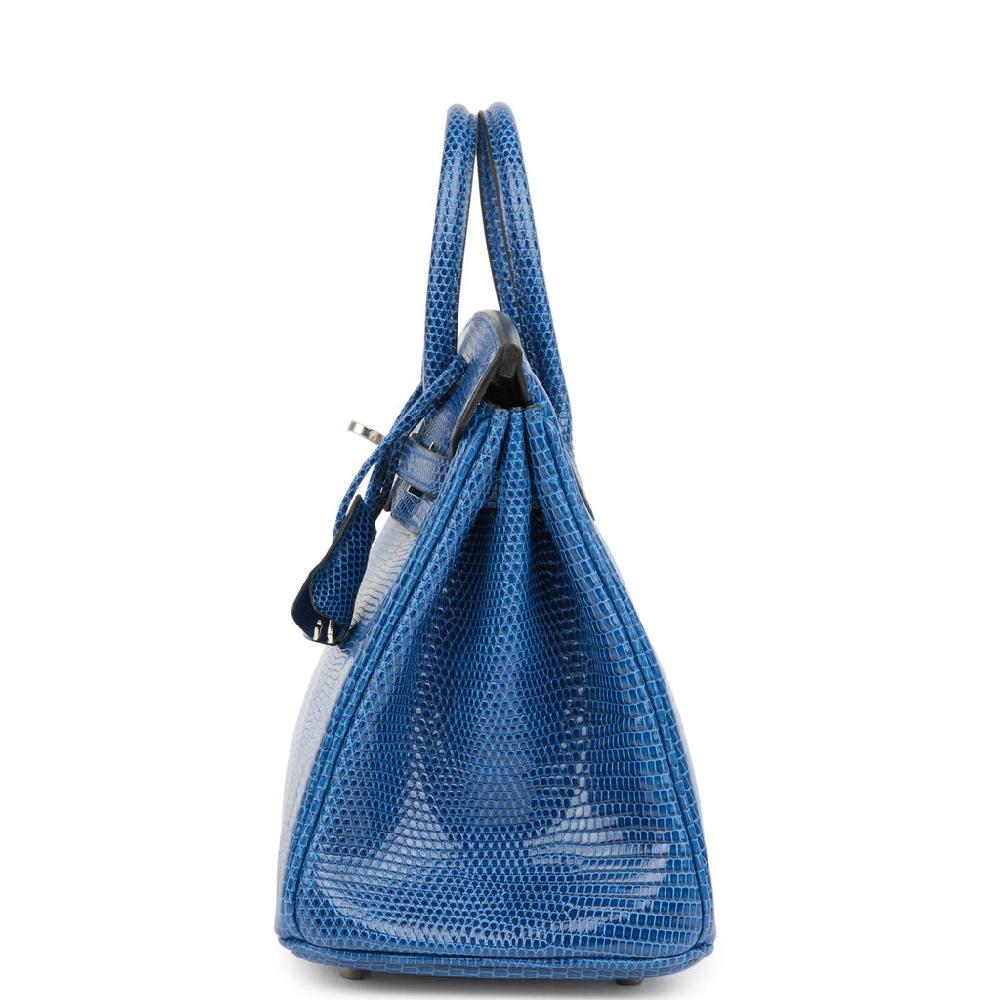 Hermes Birkin 25 Bleu Saphir Niloticus Lizard Palladium Hardware