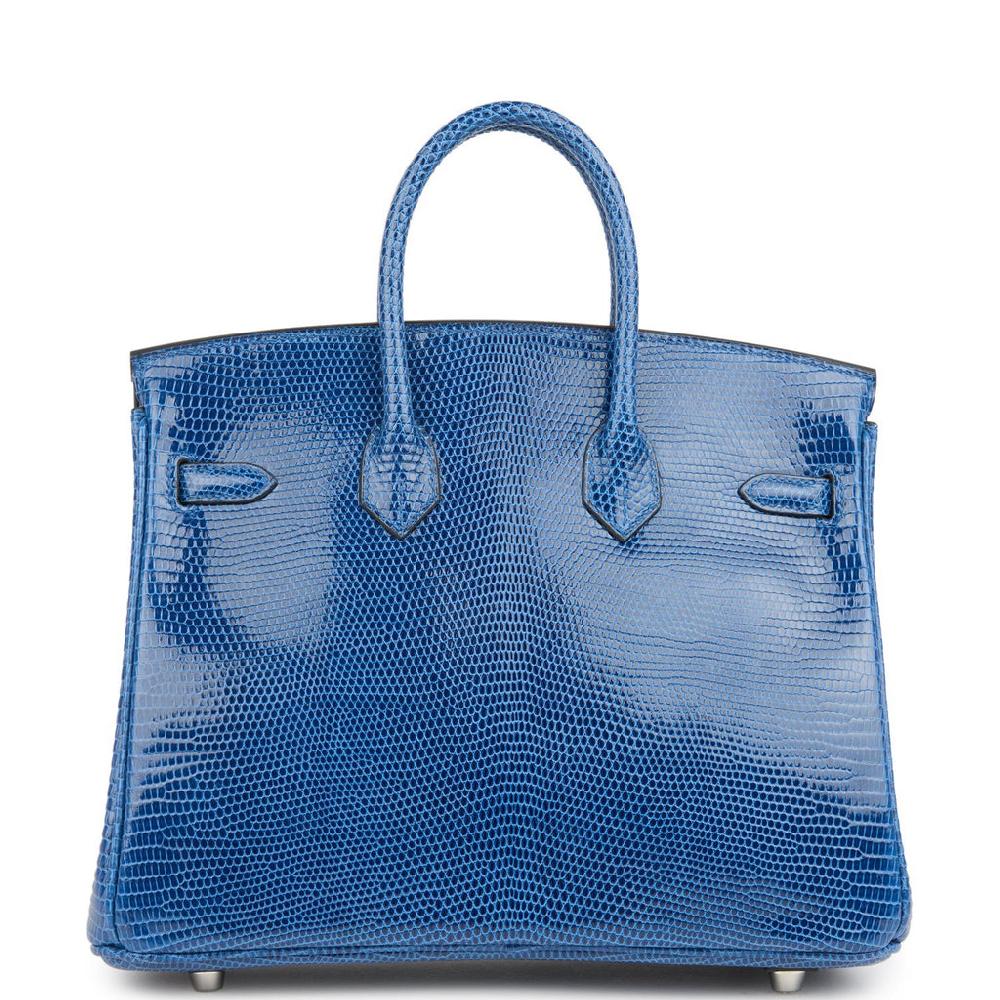 Hermes Birkin 25 Bleu Saphir Niloticus Lizard Palladium Hardware
