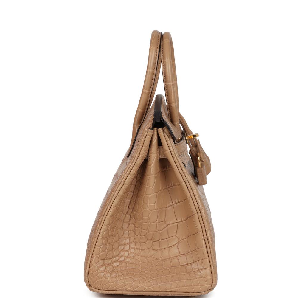 Hermes Birkin 25 Chai Matte Alligator Gold Hardware