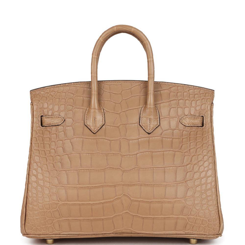 Hermes Birkin 25 Chai Matte Alligator Gold Hardware