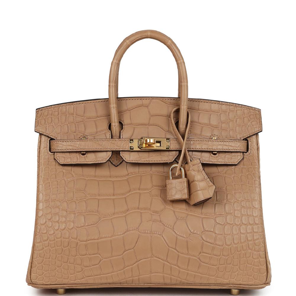 Hermes Birkin 25 Chai Matte Alligator Gold Hardware
