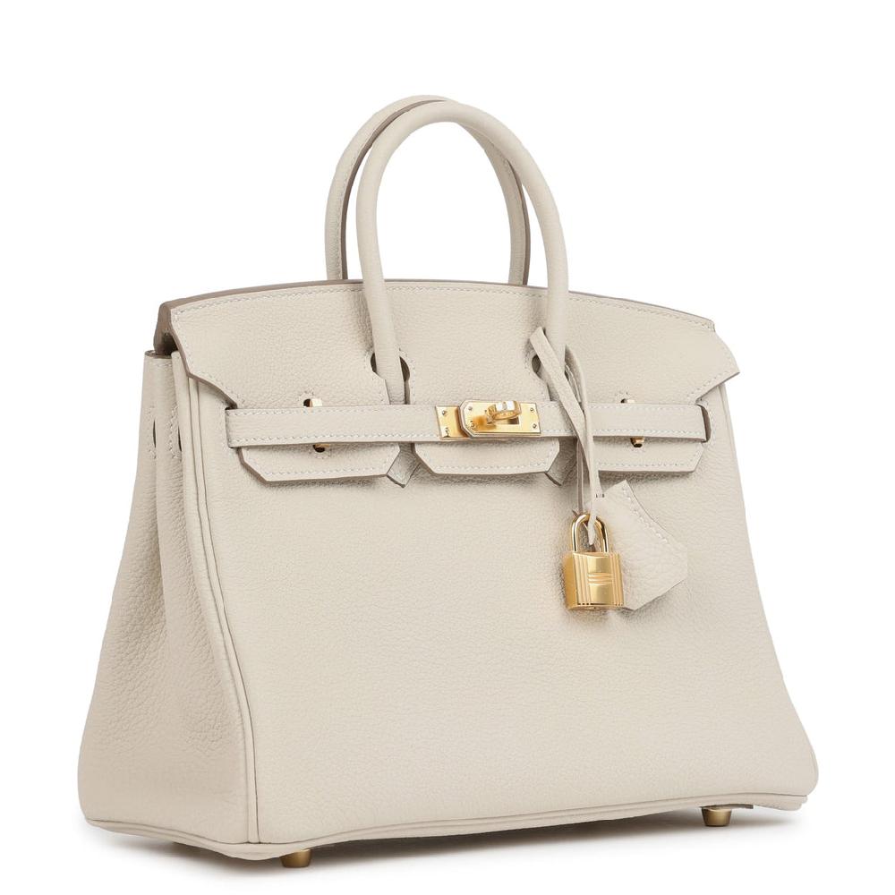 Hermes Birkin 25 Craie Togo Gold Hardware
