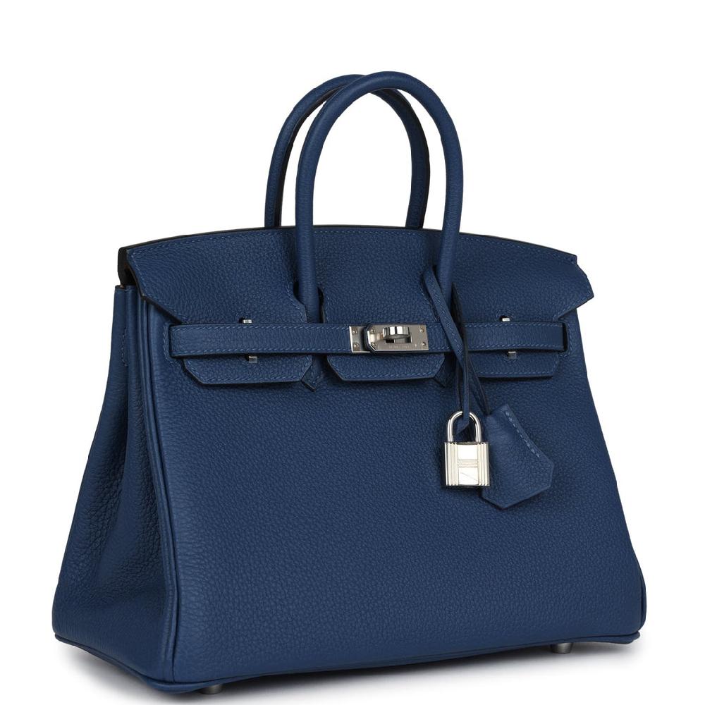 Hermes Birkin 25 Deep Bleu Verso Togo Palladium Hardware