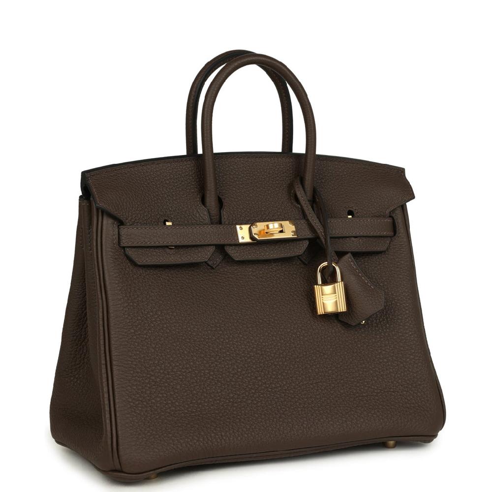 Hermes Birkin 25 Ebene Togo Gold Hardware