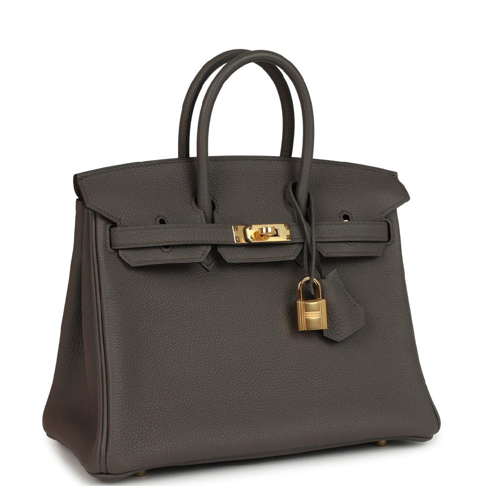 Hermes Birkin 25 Etain Togo Gold Hardware