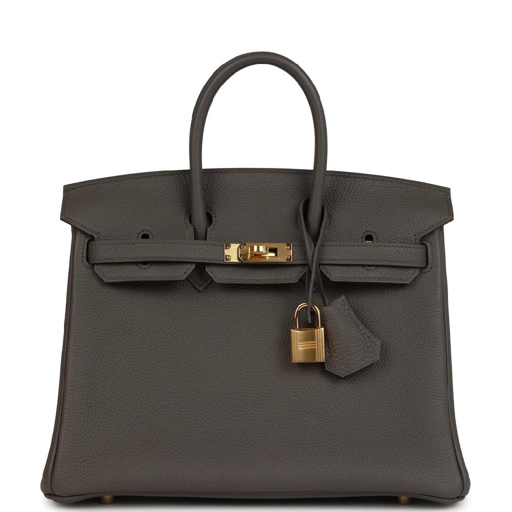 Hermes Birkin 25 Etain Togo Gold Hardware