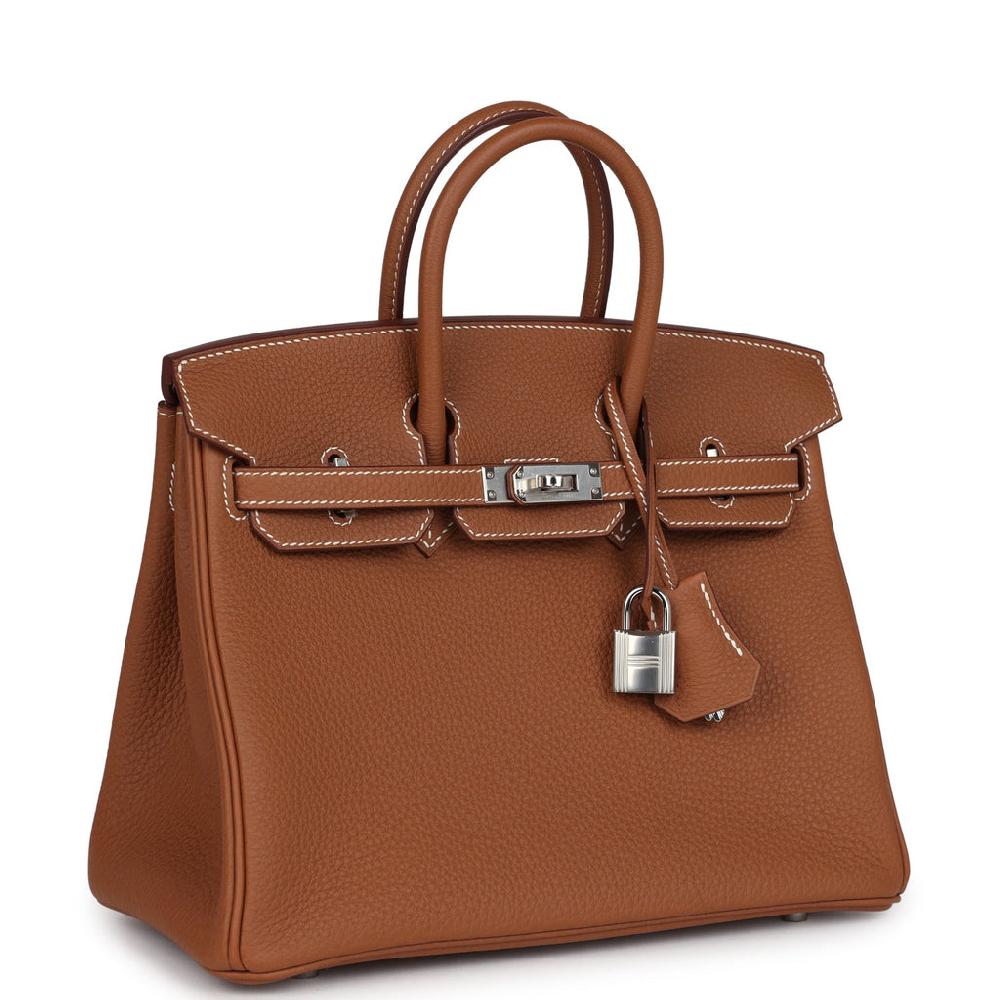 Hermes Birkin 25 Gold Togo Palladium Hardware