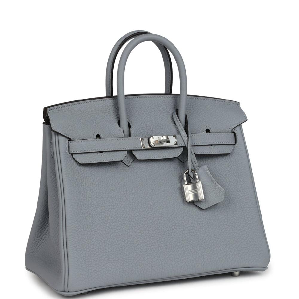 Hermes Birkin 25 Gris Pantin Togo Palladium Hardware