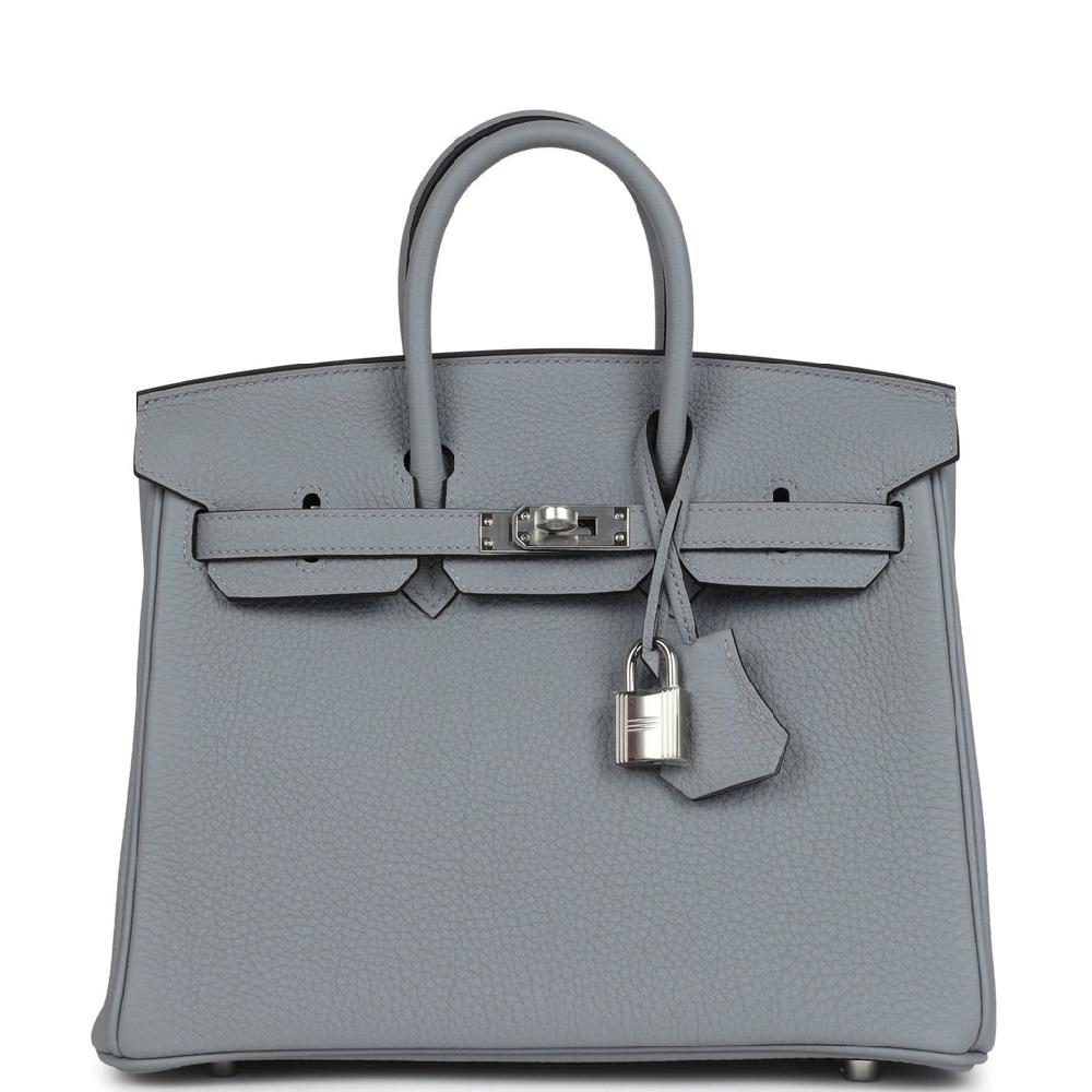 Hermes Birkin 25 Gris Pantin Togo Palladium Hardware