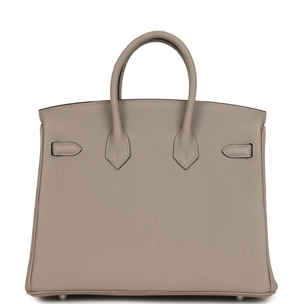 Hermes Birkin 25 Gris Tourterelle Togo Palladium Hardware
