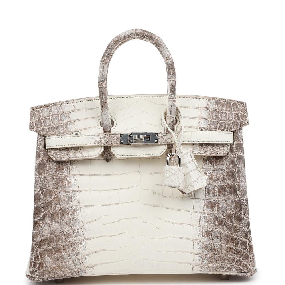 Hermes Birkin 25 Himalaya Niloticus Crocodile Palladium Hardware