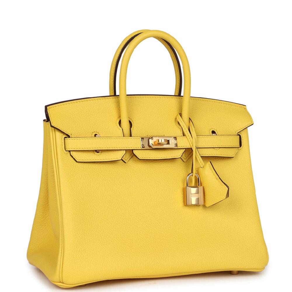 Hermes Birkin 25 Jaune De Naples Togo Gold Hardware