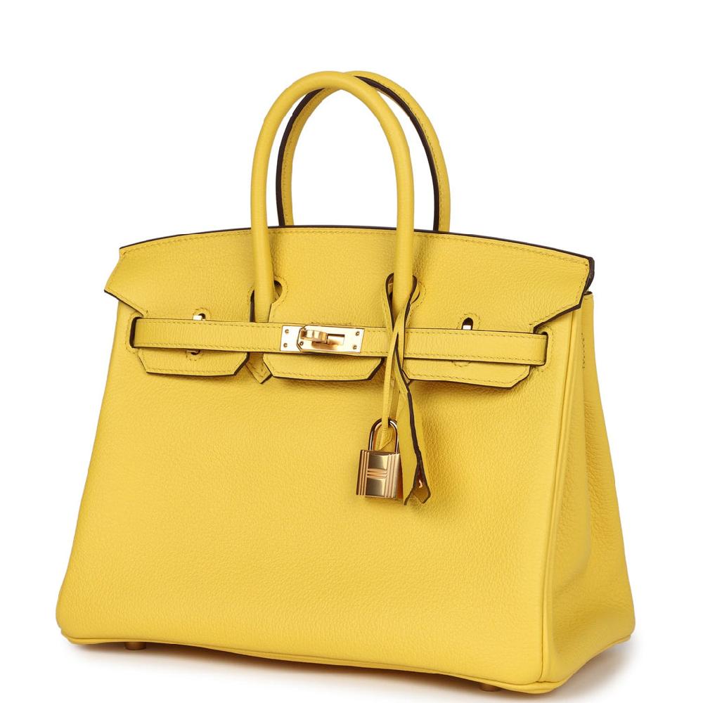 Hermes Birkin 25 Jaune De Naples Togo Gold Hardware