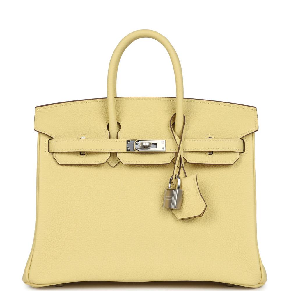 Hermes Birkin 25 Jaune Poussin Togo Palladium Hardware Hermes Birkin 25 Jaune Poussin Togo Palladium Hardware