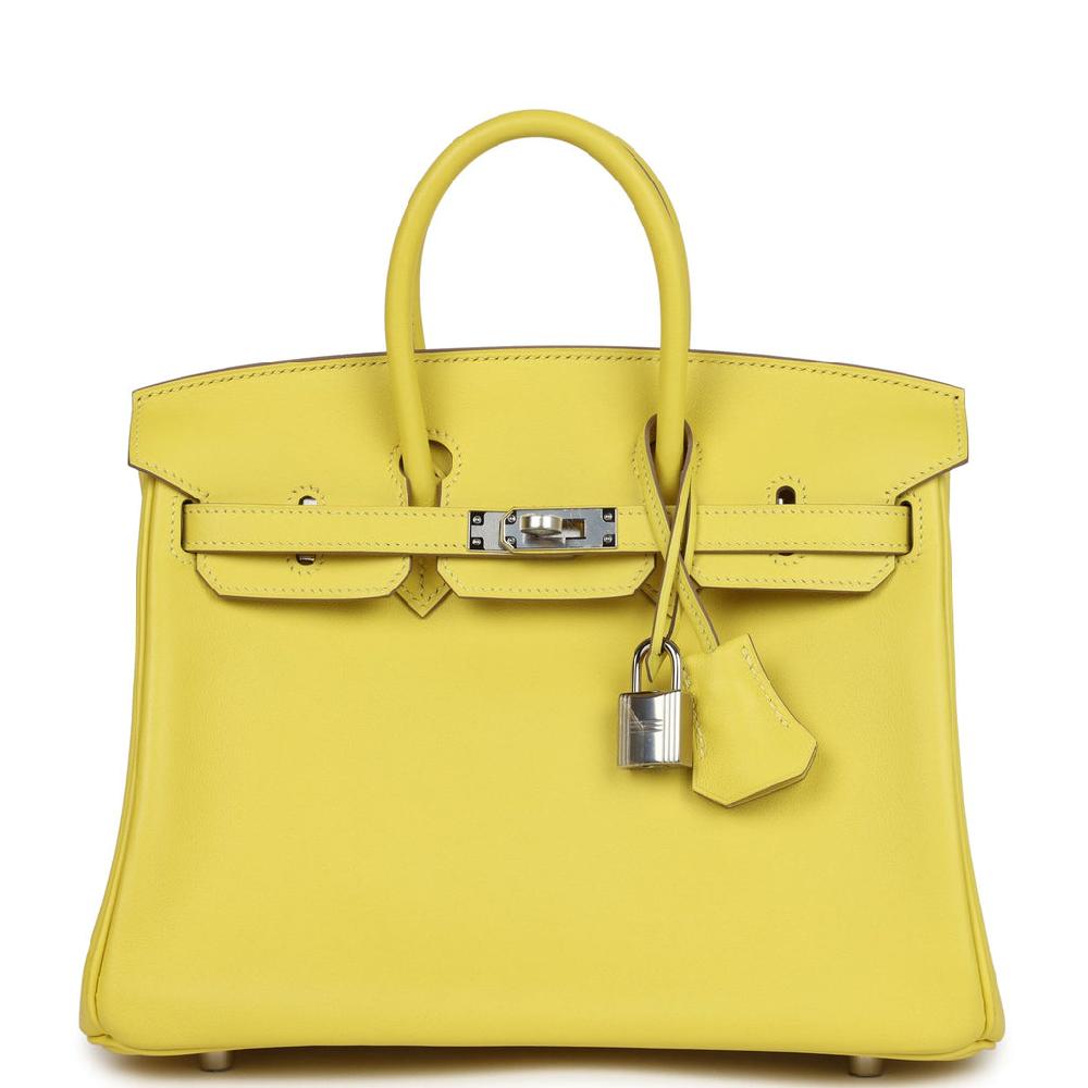 Hermes Birkin 25 Lime Swift Palladium Hardware Hermes Birkin 25 Lime Swift Palladium Hardware