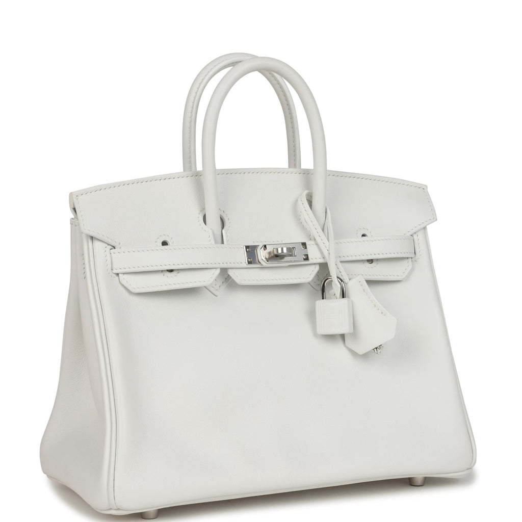 Hermes Birkin 25 New White Swift Palladium Hardware
