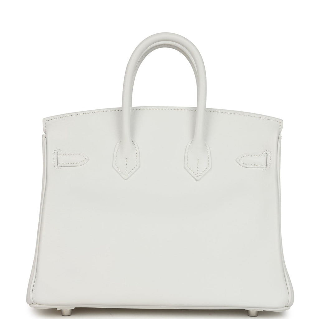 Hermes Birkin 25 New White Swift Palladium Hardware