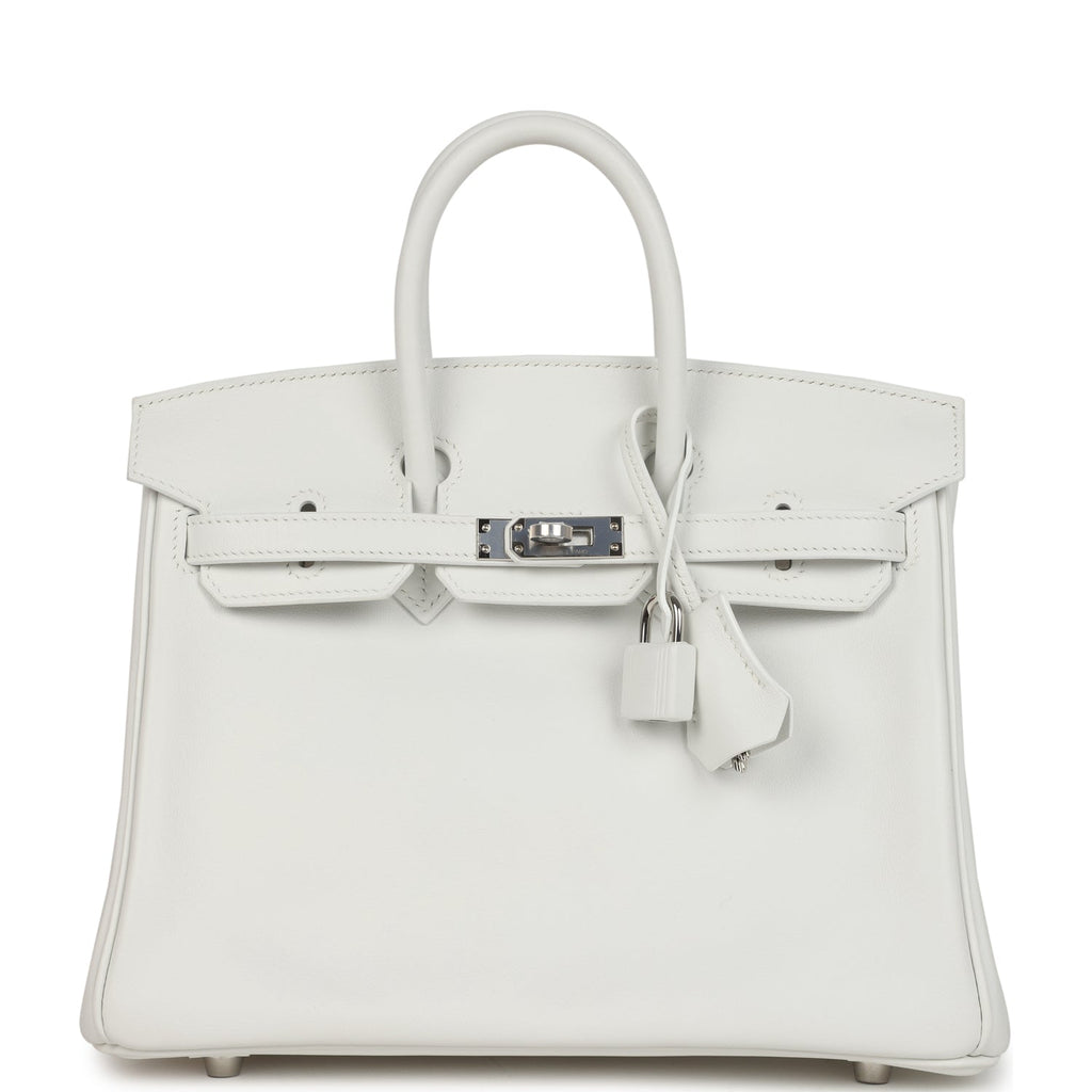 Hermes Birkin 25 New White Swift Palladium Hardware