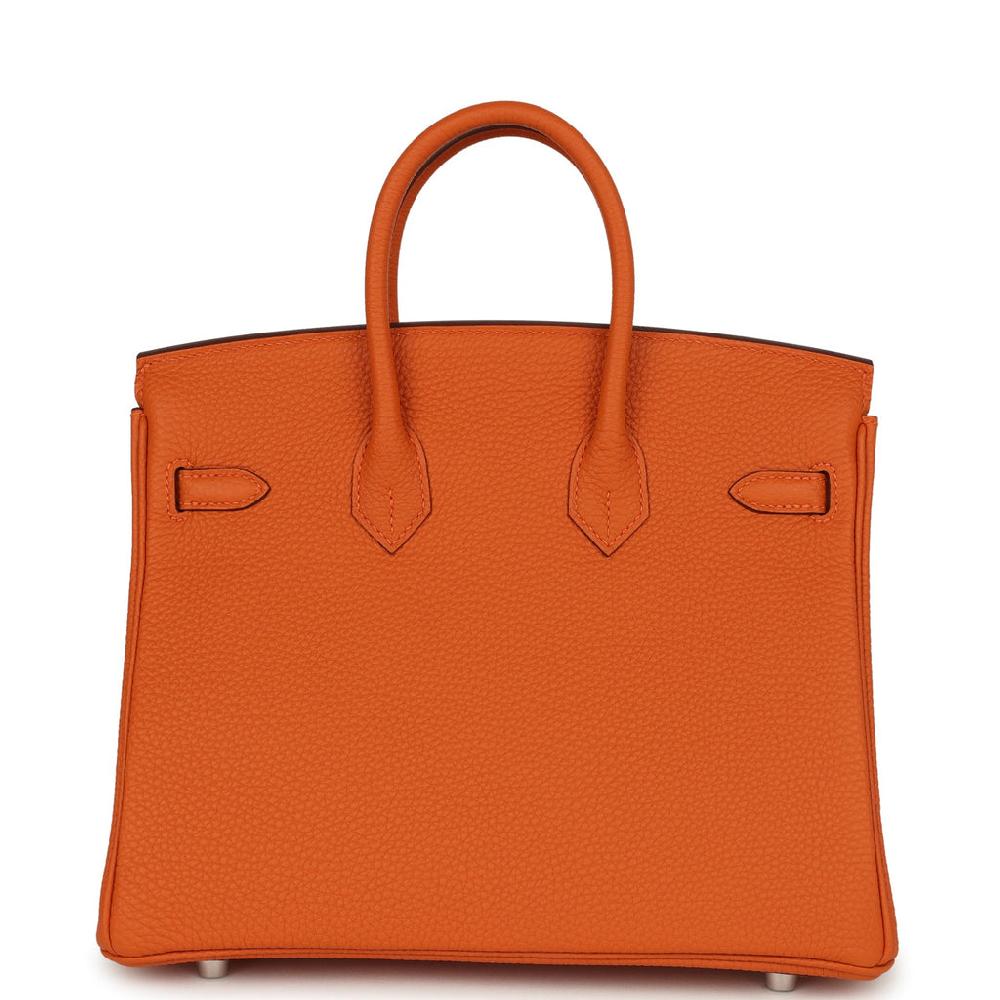 Hermes Birkin 25 Orange Togo Palladium Hardware