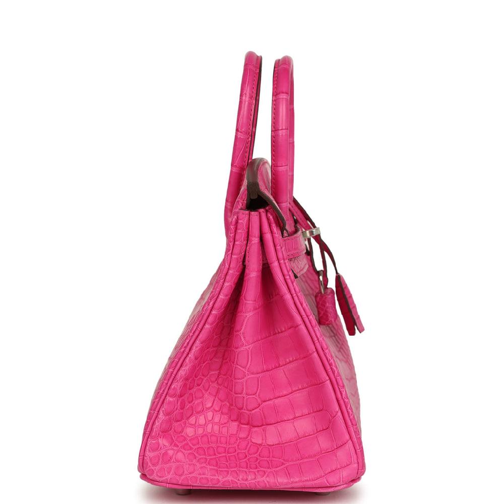 Hermes Birkin 25 Rose Shocking Matte Alligator Palladium Hardware