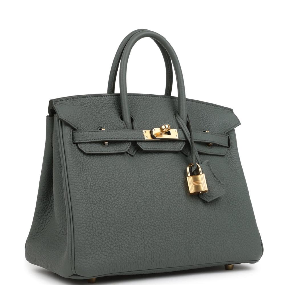 Hermes Birkin 25 Vert Amande Togo Gold Hardware