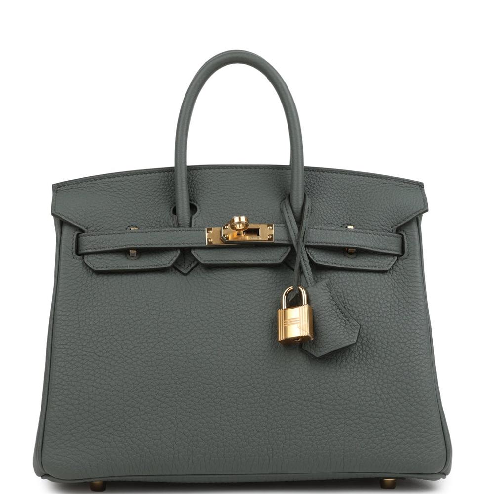 Hermes Birkin 25 Vert Amande Togo Gold Hardware