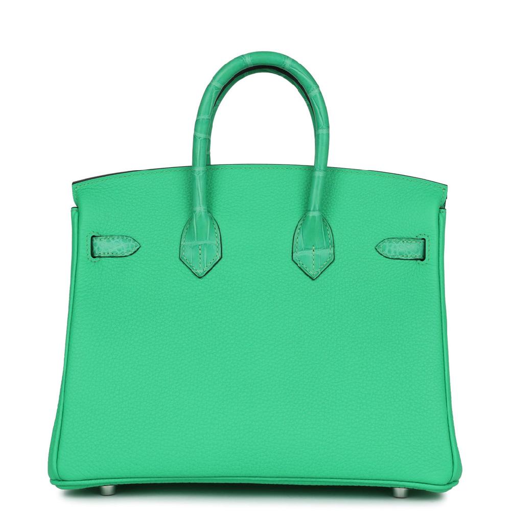 Hermes Birkin 25 Vert Comics Togo And Matte Alligator Touch Palladium Hardware