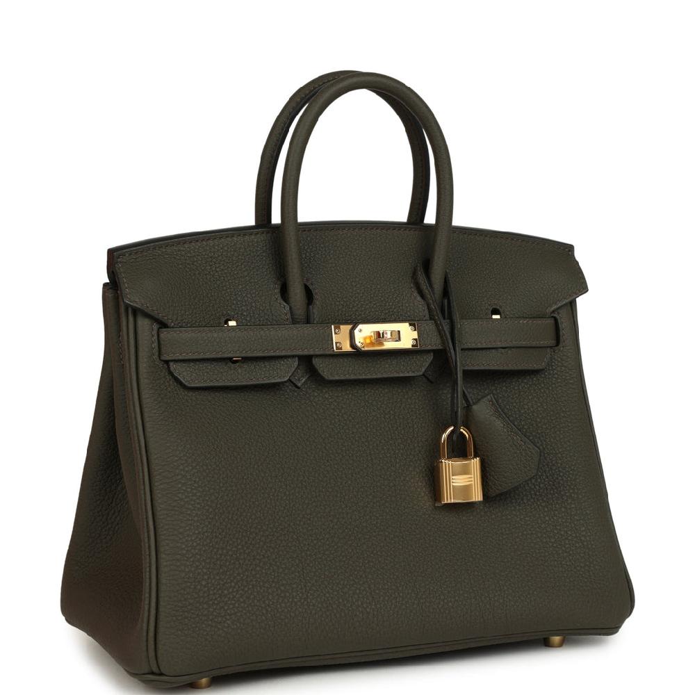 Hermes Birkin 25 Vert De Gris Togo Gold Hardware