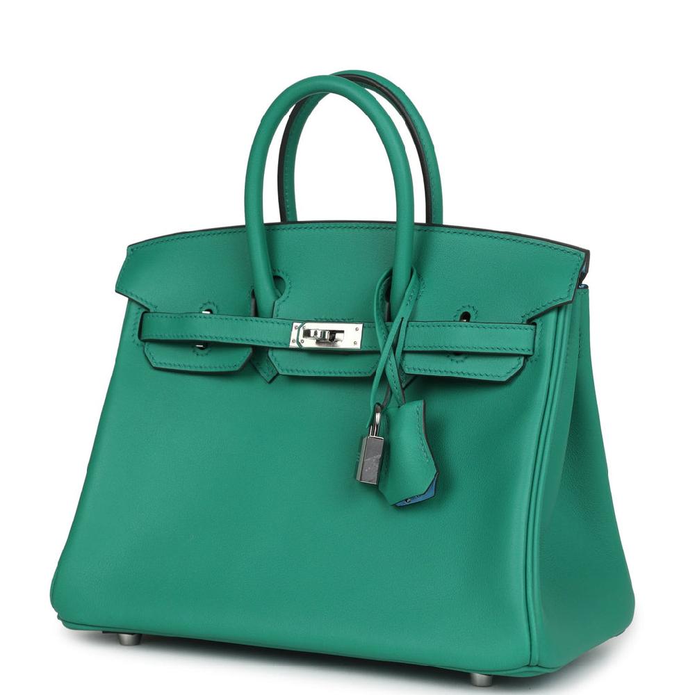 Hermes Birkin 25 Vert Vertigo Verso Swift Palladium Hardware
