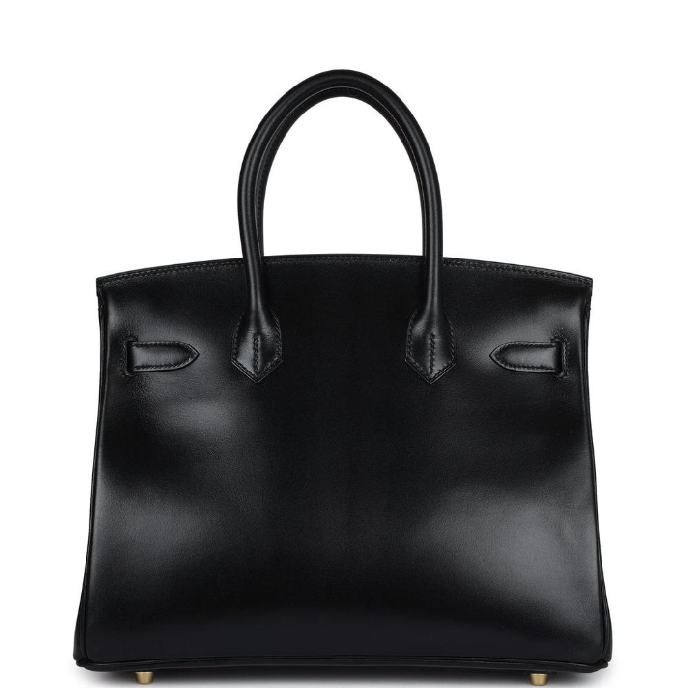 Hermes Birkin 30 Black Box Gold Hardware