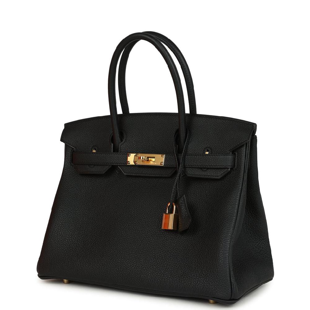 Hermes Birkin 30 Black Togo Gold Hardware