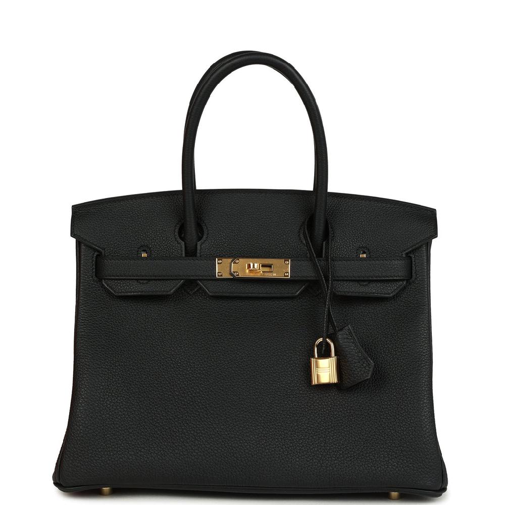 Hermes Birkin 30 Black Togo Gold Hardware