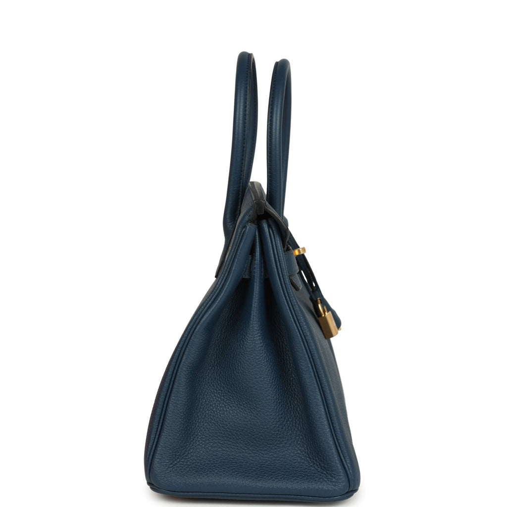 Hermes Birkin 30 Bleu De Prusse Togo Gold Hardware