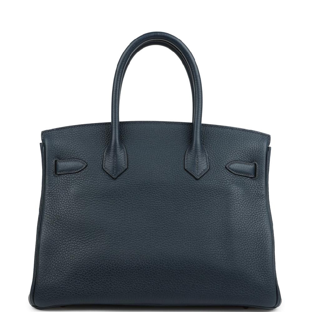 Hermes Birkin 30 Bleu De Prusse Verso Clemence Palladium Hardware