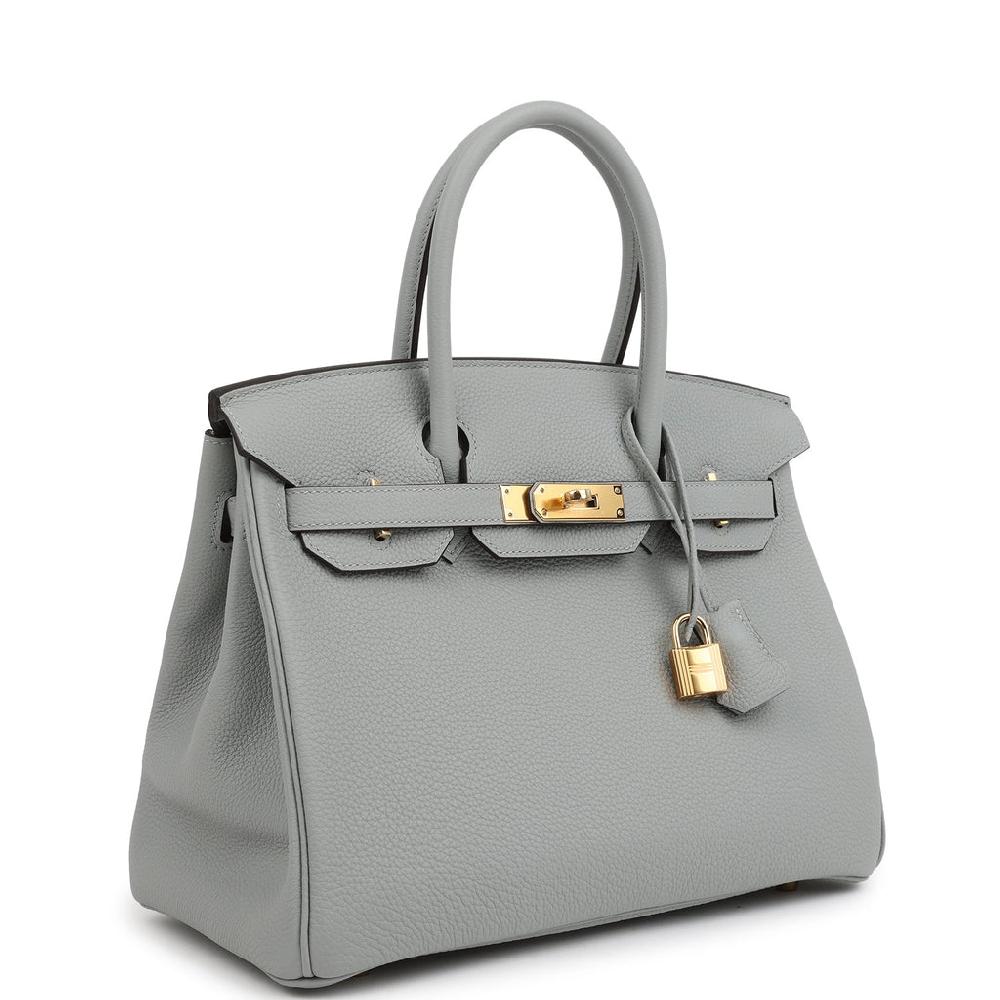 Hermes Birkin 30 Bleu Glacier Togo Gold Hardware