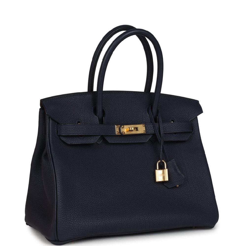 Hermes Birkin 30 Bleu Nuit Togo Gold Hardware