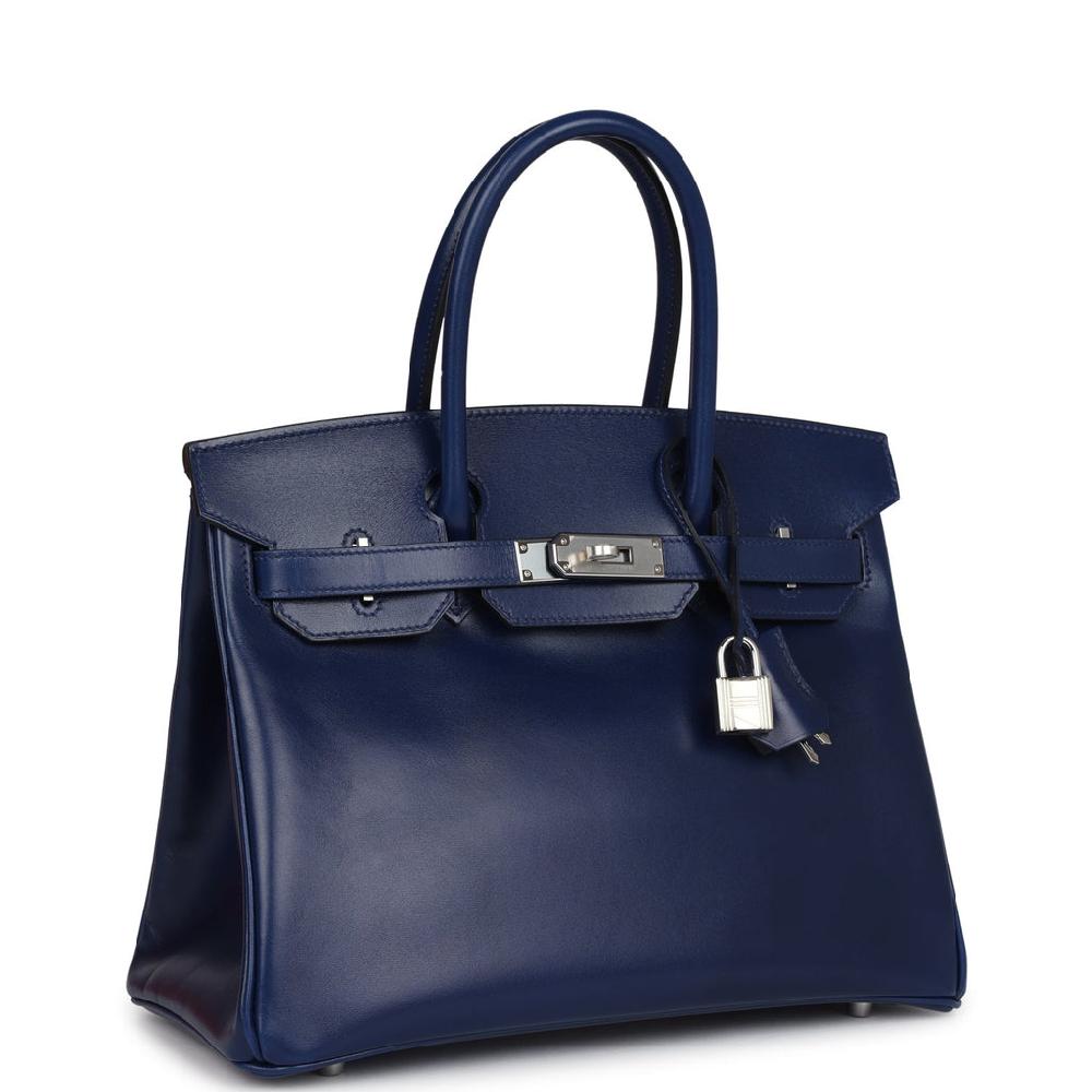 Hermes Birkin 30 Bleu Saphir Box Palladium Hardware