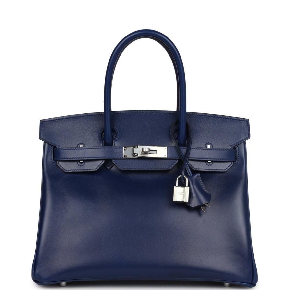 Hermes Birkin 30 Bleu Saphir Box Palladium Hardware