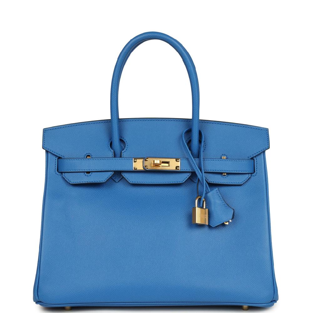 Hermes Birkin 30 Bleu Zellige Epsom Gold Hardware
