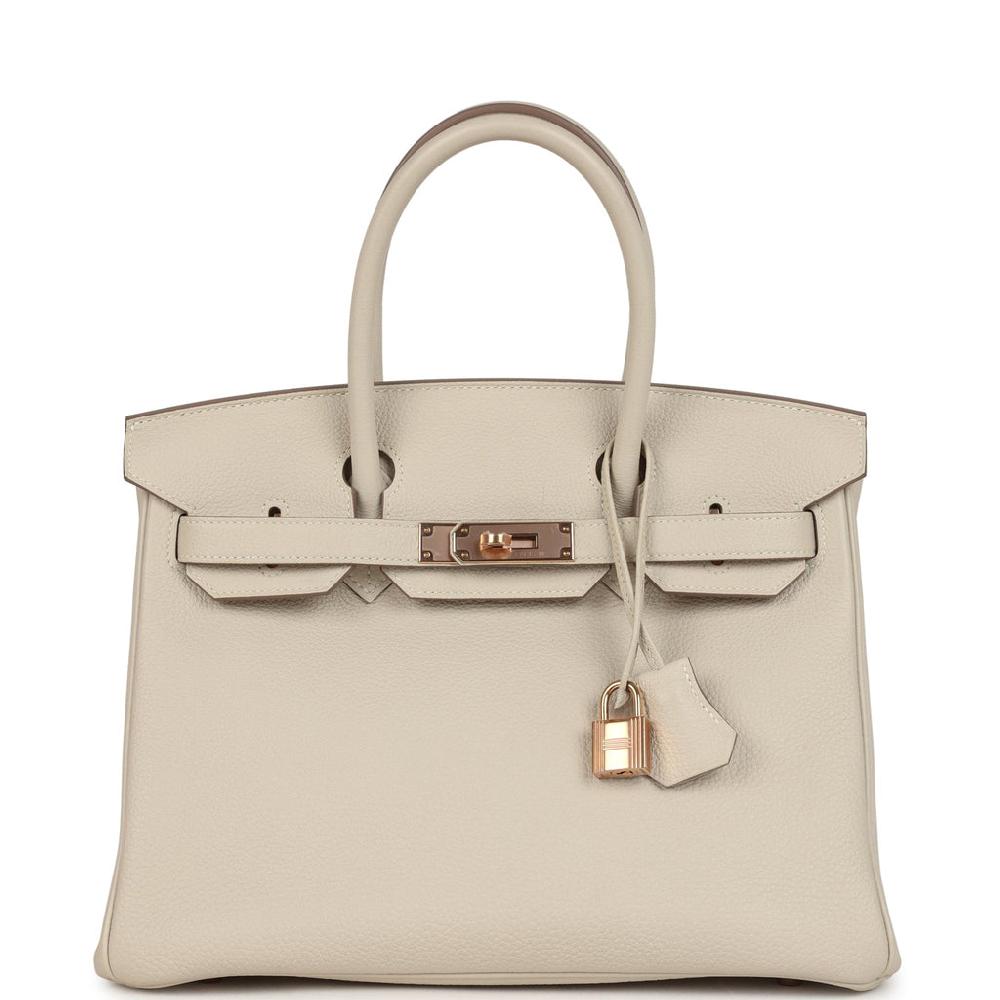 Hermes Birkin 30 Craie Togo Rose Gold Hardware