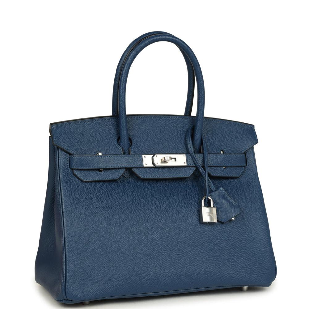 Hermes Birkin 30 Deep Bleu Epsom Palladium Hardware