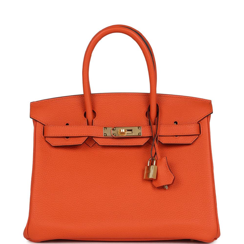 Hermes Birkin 30 Feu Togo Gold Hardware