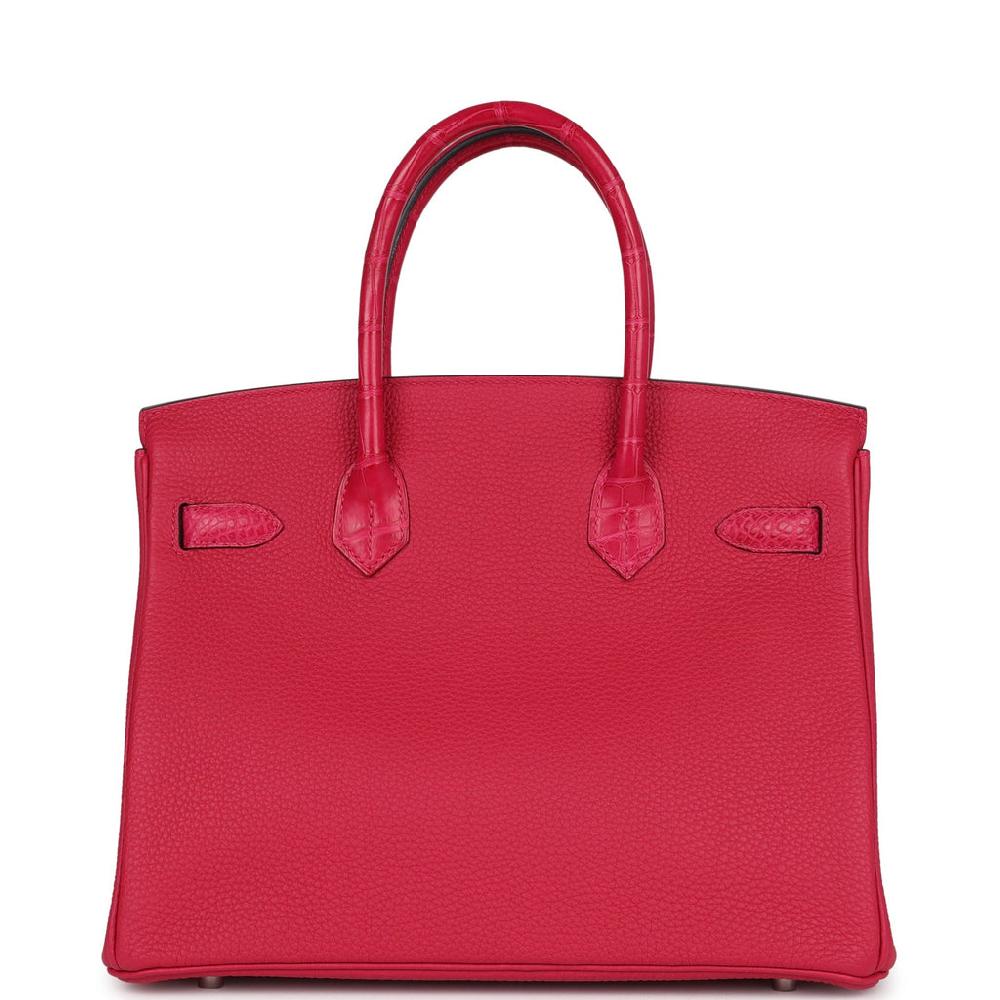 Hermes Birkin 30 Framboise Matte Alligator Togo Touch Palladium Hardware