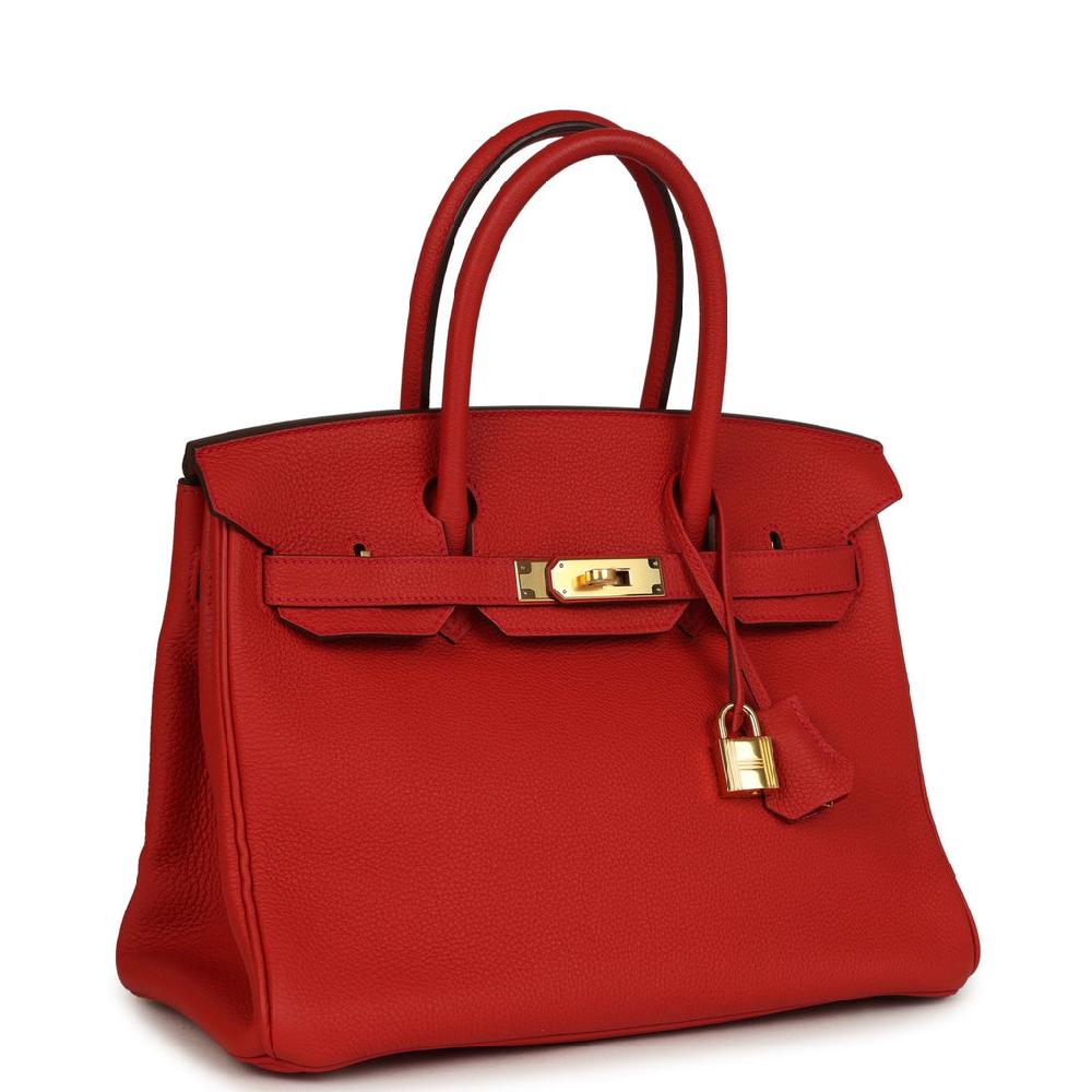 Hermes Birkin 30 Geranium Clemence Gold Hardware