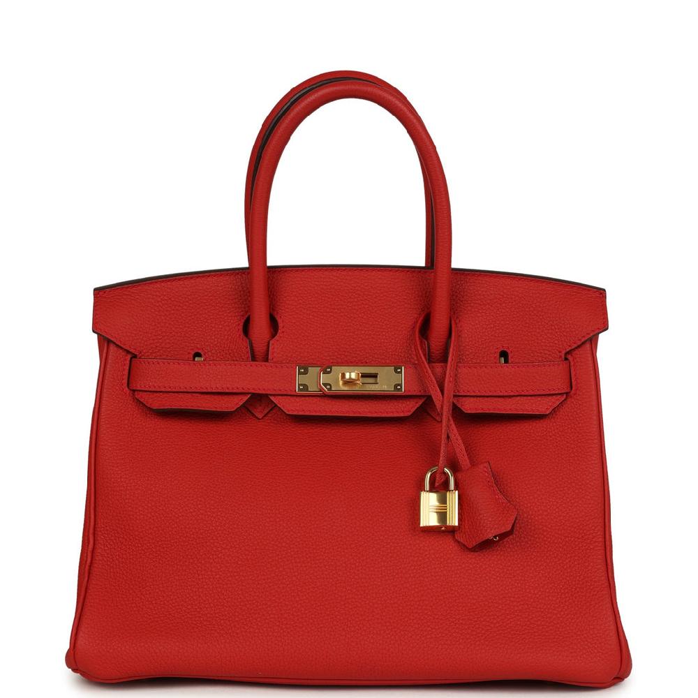 Hermes Birkin 30 Geranium Clemence Gold Hardware