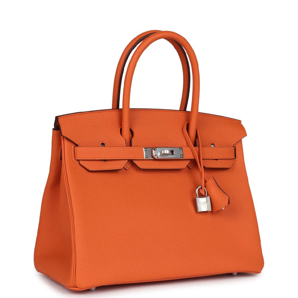 Hermes Birkin 30 Orange Togo Palladium Hardware