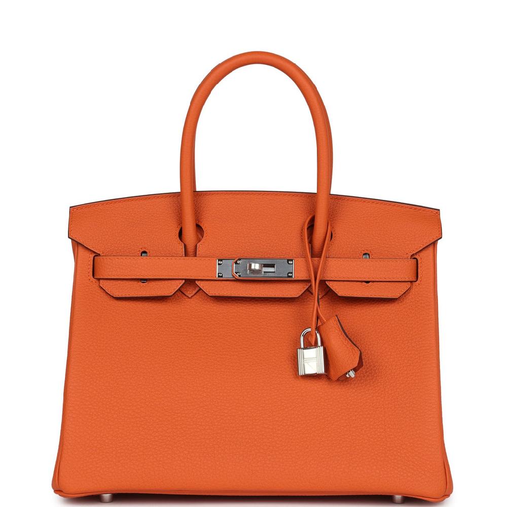 Hermes Birkin 30 Orange Togo Palladium Hardware
