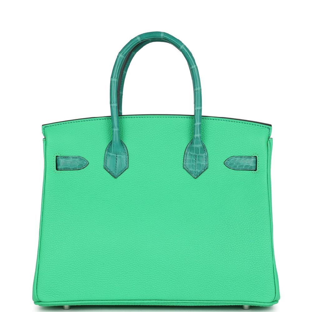 Hermes Birkin 30 Vert Comics Togo And Vert Jade Niloticus Crocodile Touch Palladium Hardware