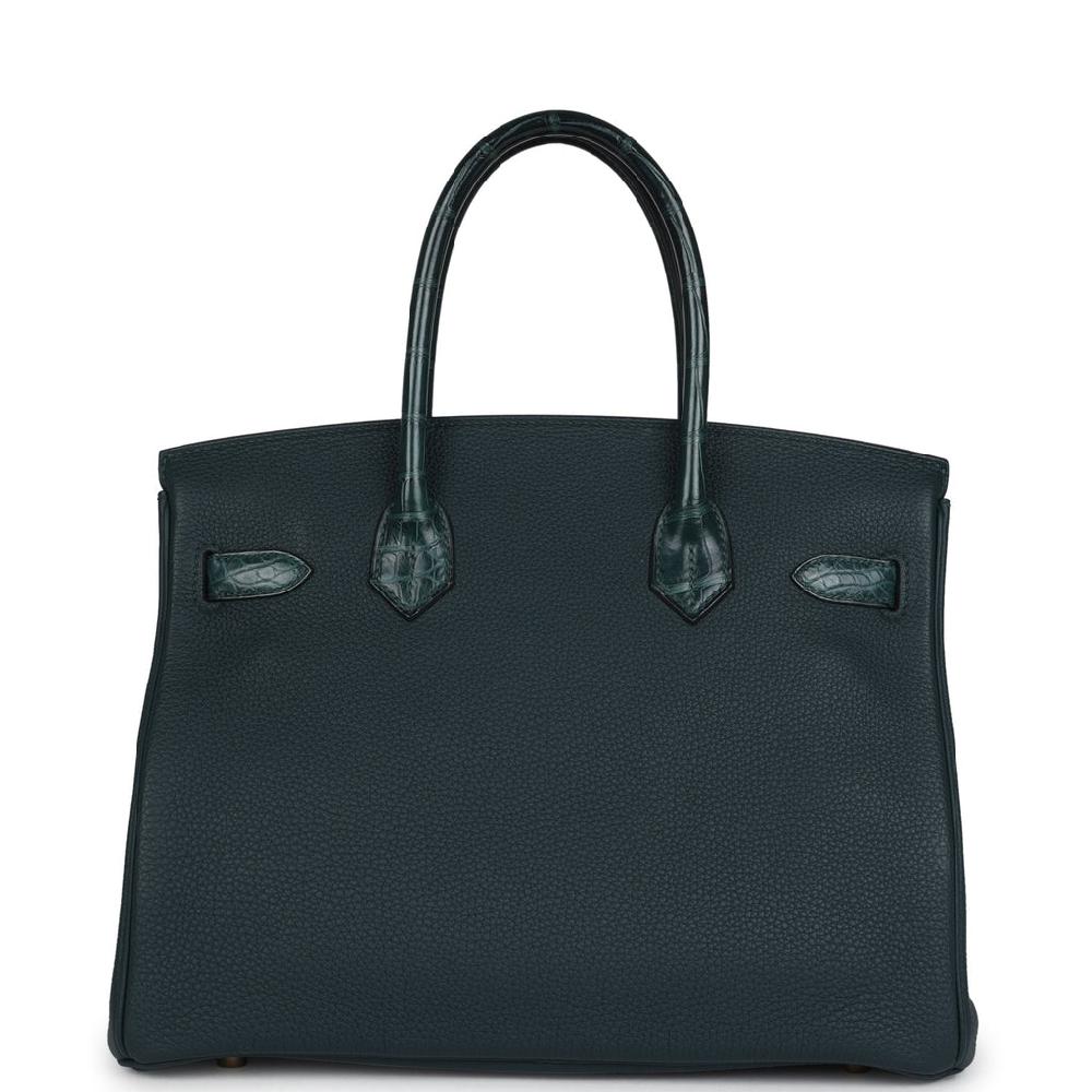 Hermes Birkin 30 Vert Cypress Togo And Matte Alligator Touch Gold Hardware
